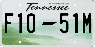 TN license plate F1051M