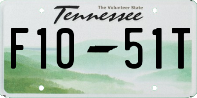 TN license plate F1051T