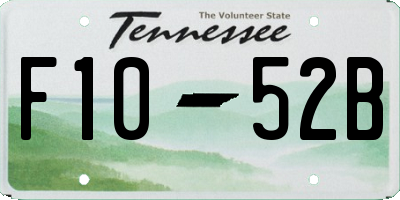 TN license plate F1052B