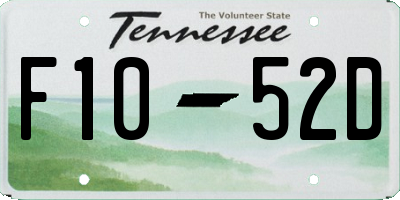 TN license plate F1052D
