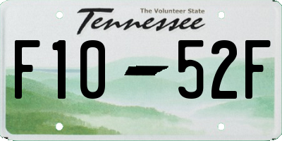TN license plate F1052F