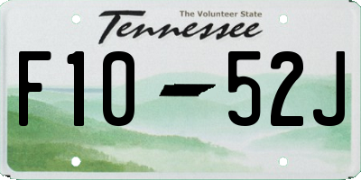 TN license plate F1052J