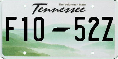 TN license plate F1052Z