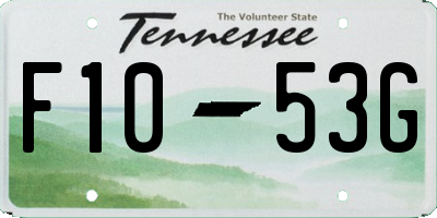 TN license plate F1053G