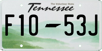 TN license plate F1053J
