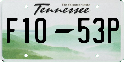 TN license plate F1053P