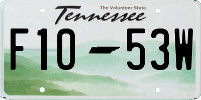 TN license plate F1053W