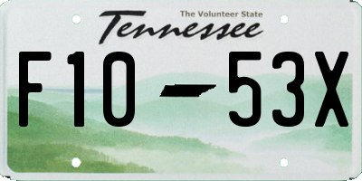 TN license plate F1053X