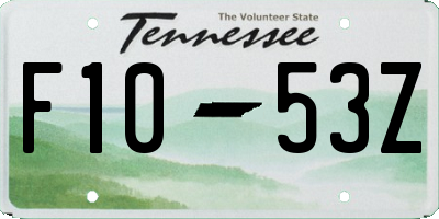TN license plate F1053Z