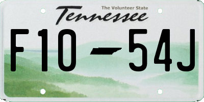 TN license plate F1054J