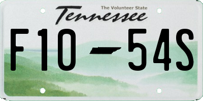 TN license plate F1054S