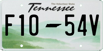 TN license plate F1054V