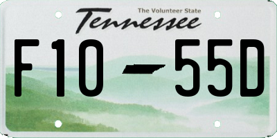 TN license plate F1055D