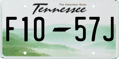 TN license plate F1057J