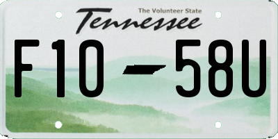 TN license plate F1058U