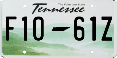 TN license plate F1061Z