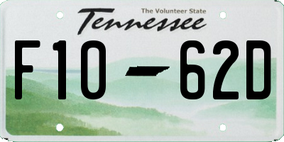 TN license plate F1062D