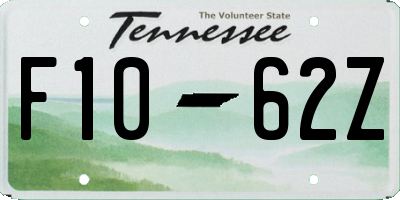 TN license plate F1062Z