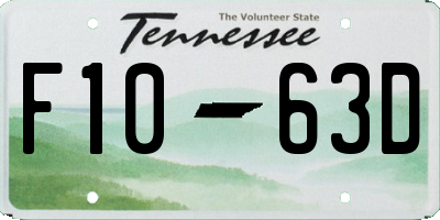 TN license plate F1063D