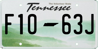 TN license plate F1063J