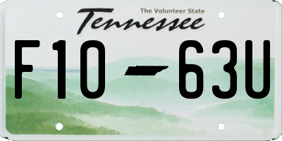TN license plate F1063U