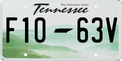 TN license plate F1063V