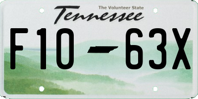 TN license plate F1063X