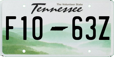 TN license plate F1063Z