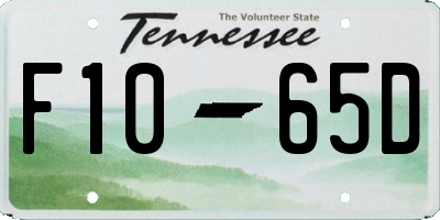TN license plate F1065D