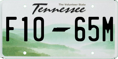 TN license plate F1065M