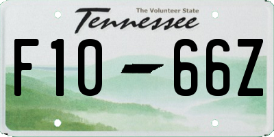 TN license plate F1066Z