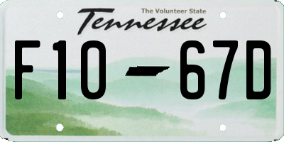 TN license plate F1067D