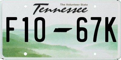 TN license plate F1067K