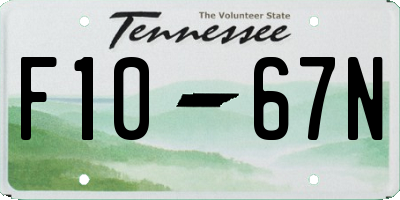 TN license plate F1067N