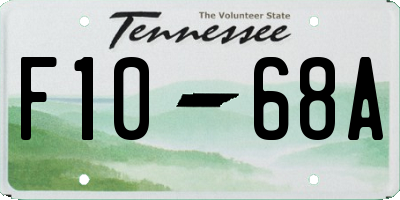 TN license plate F1068A