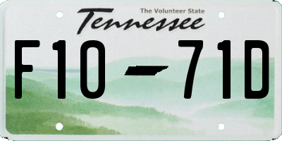 TN license plate F1071D