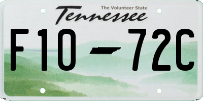 TN license plate F1072C