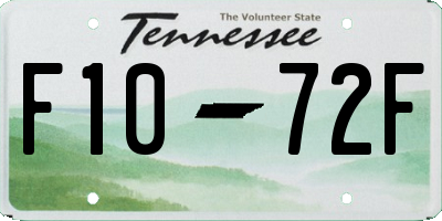 TN license plate F1072F