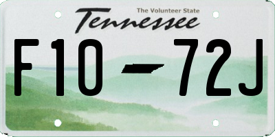 TN license plate F1072J