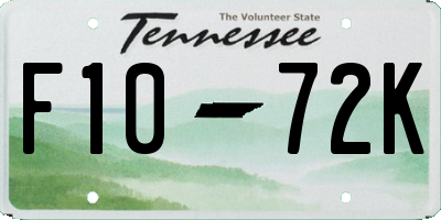 TN license plate F1072K