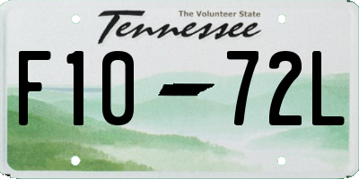 TN license plate F1072L