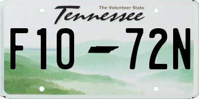TN license plate F1072N