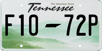 TN license plate F1072P