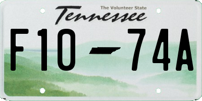 TN license plate F1074A