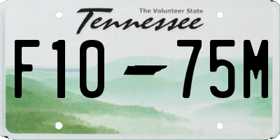 TN license plate F1075M