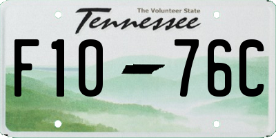TN license plate F1076C