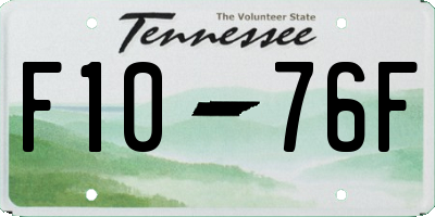TN license plate F1076F