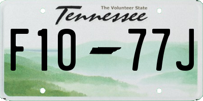 TN license plate F1077J
