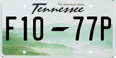 TN license plate F1077P