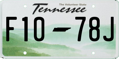 TN license plate F1078J